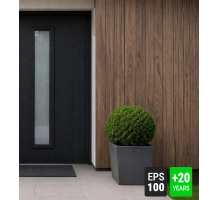 Фасаден панел, имитация на дърво, КАФЯВ, 120x50x2 см, стиропор (0.60 м²)