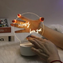 3D Magic нощна лампа, светеща дъска за рисуване и съобщения, LED
