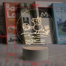 3D Magic нощна лампа, светеща дъска за рисуване и съобщения, LED