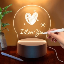 3D Magic нощна лампа, светеща дъска за рисуване и съобщения, LED