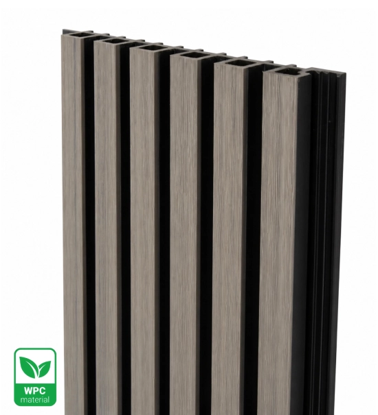 WPC fasadni panel, 223x26x2900 mm, SIVO s črnimi fugami, 6 rešetk (0,64 m²)